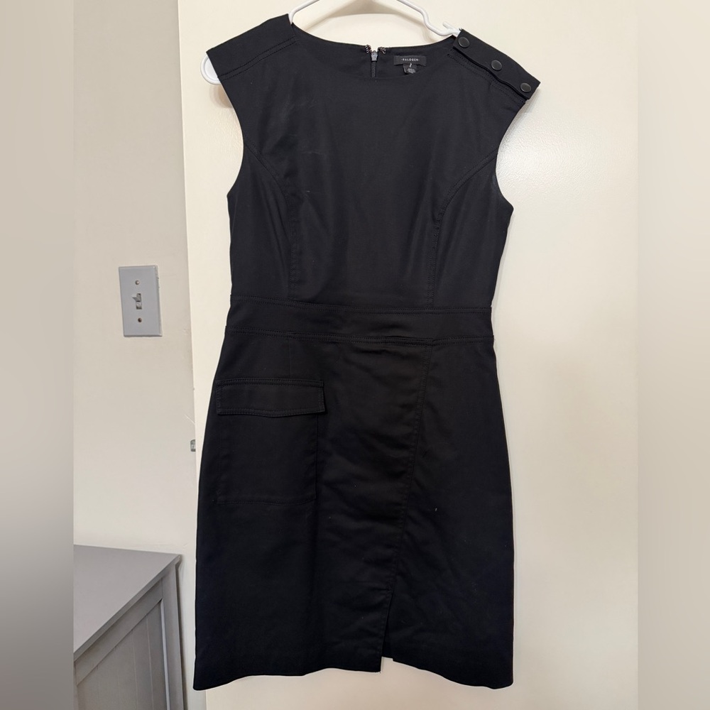 Halogen Black Cap Sleeve Midi Dress- size 6